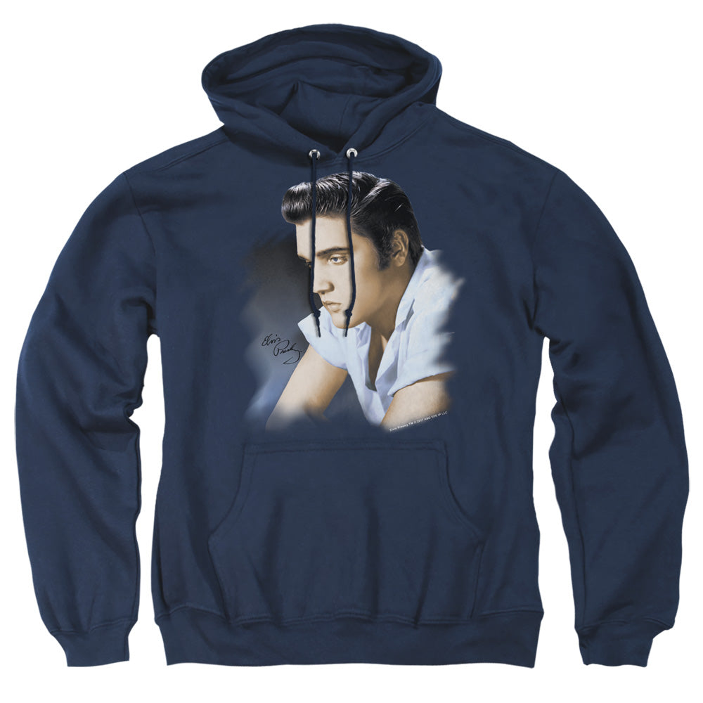 Elvis Presley - Blue Profile - Adult Pull-over Hoodie - Navy