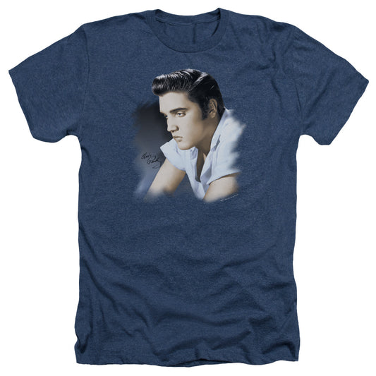 Elvis Presley - Blue Profile - Adult Heather - Navy