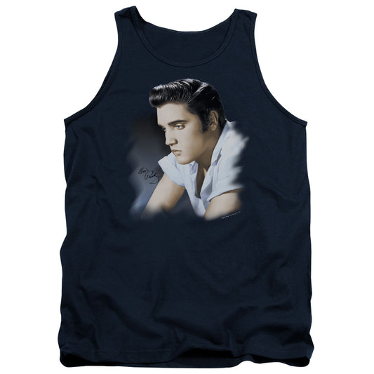 Elvis Presley - Blue Profile - Adult Tank - Navy