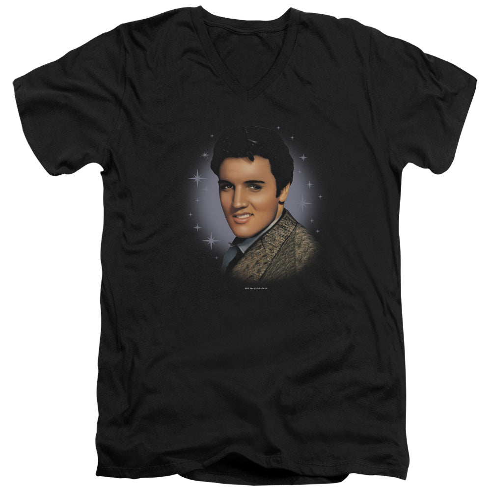 Elvis Presley - Starlite - Short Sleeve Adult V-neck - Black T-shirt