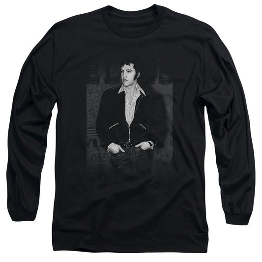 Elvis Presley - Just Cool - Long Sleeve Adult 18/1 - Black T-shirt