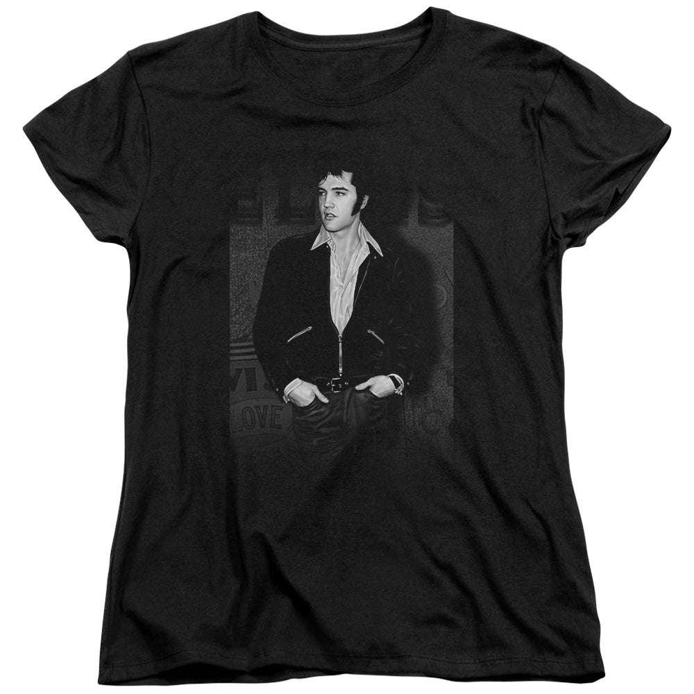 Elvis Presley - Just Cool - Short Sleeve Womens Tee - Black T-shirt