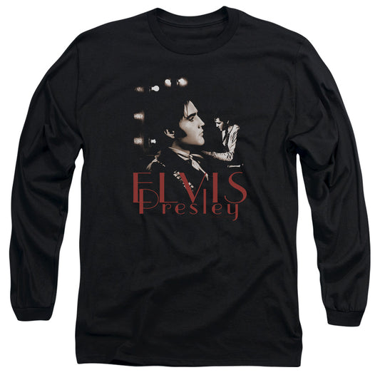 Elvis Presley - Memories - Long Sleeve Adult 18/1 - Black T-shirt