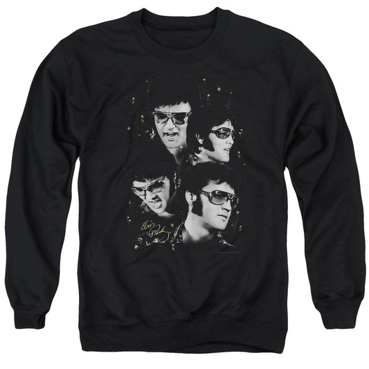 Elvis Presley - Faces - Adult Crewneck Sweatshirt - Black