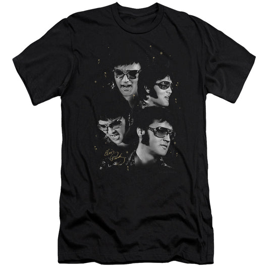 Elvis Presley - Faces - Short Sleeve Adult 30/1 - Black T-shirt