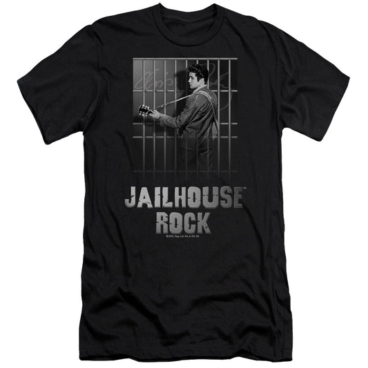 Elvis Presley - Jailhouse Rock-premuim Canvas Adult Slim Fit 30/1 - Black