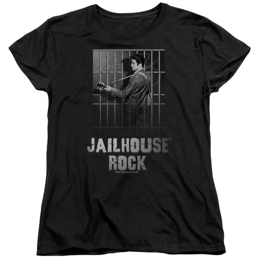 Elvis Presley - Jailhouse Rock - Short Sleeve Womens Tee - Black T-shirt