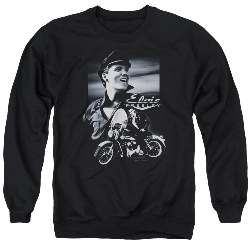 Elvis Presley - Motorcycle - Adult Crewneck Sweatshirt - Black