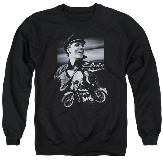 Elvis Presley - Motorcycle - Adult Crewneck Sweatshirt - Black
