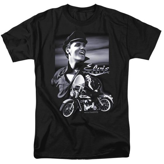 Elvis Presley - Motorcycle - Short Sleeve Adult 18/1 - Black T-shirt