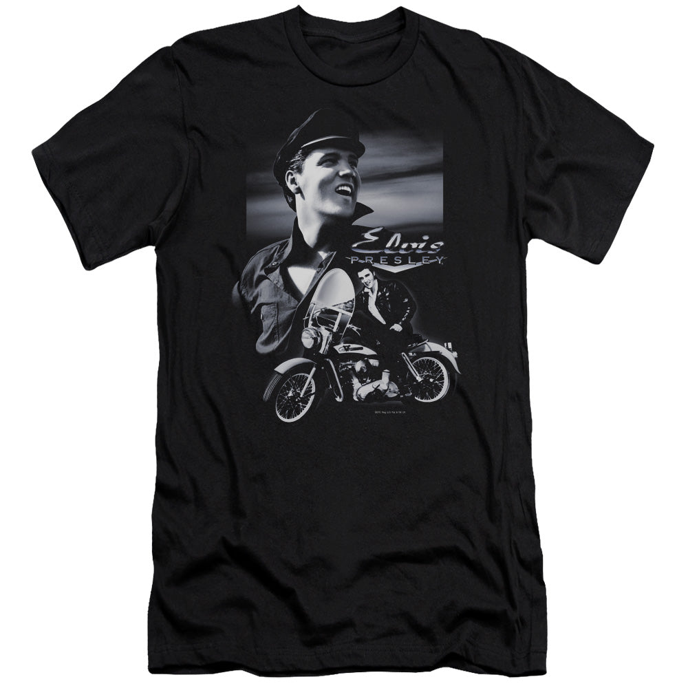 Elvis Presley - Motorcycle - Short Sleeve Adult 30/1 - Black T-shirt