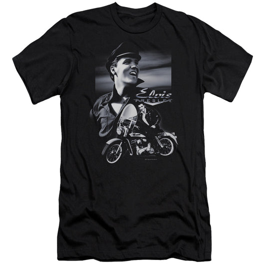 Elvis Presley - Motorcycle - Short Sleeve Adult 30/1 - Black T-shirt