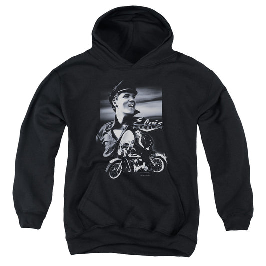 Elvis Presley - Motorcycle - Youth Pull-over Hoodie - Black