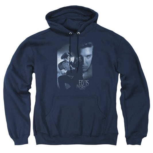 Elvis Presley - Reverent - Adult Pull-over Hoodie - Navy
