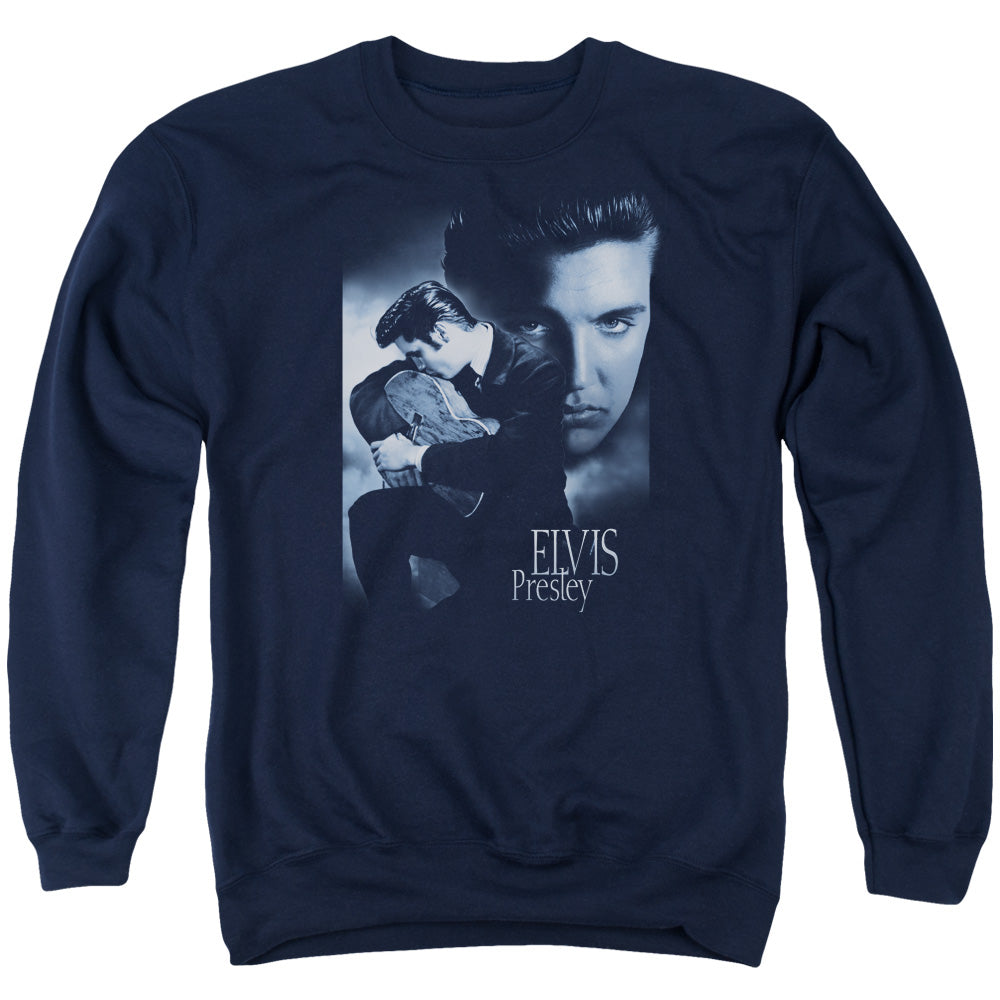 Elvis Presley - Reverent - Adult Crewneck Sweatshirt - Navy