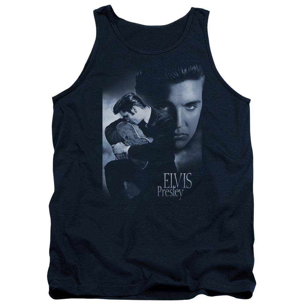 Elvis Presley - Reverent - Adult Tank - Navy