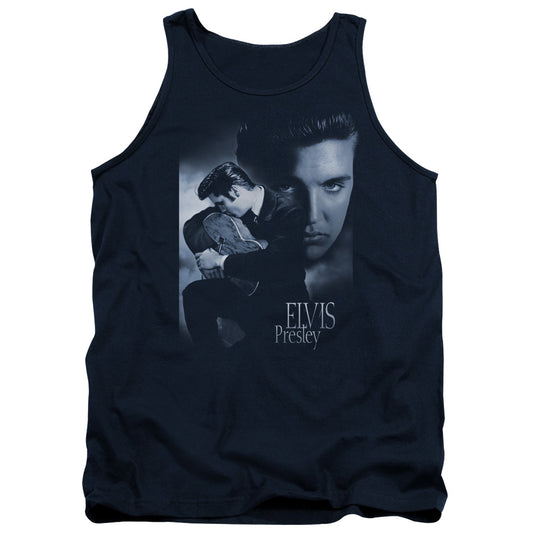 Elvis Presley - Reverent - Adult Tank - Navy