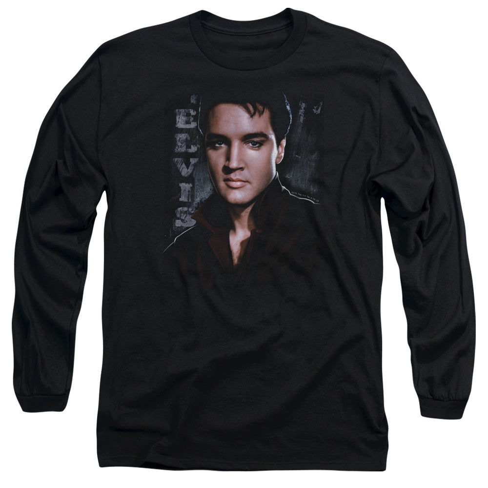 Elvis Presley - Tough - Long Sleeve Adult 18/1 - Black T-shirt