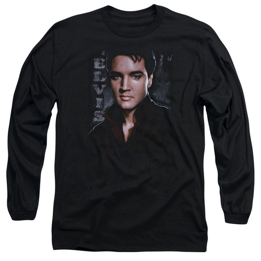 Elvis Presley - Tough - Long Sleeve Adult 18/1 - Black T-shirt