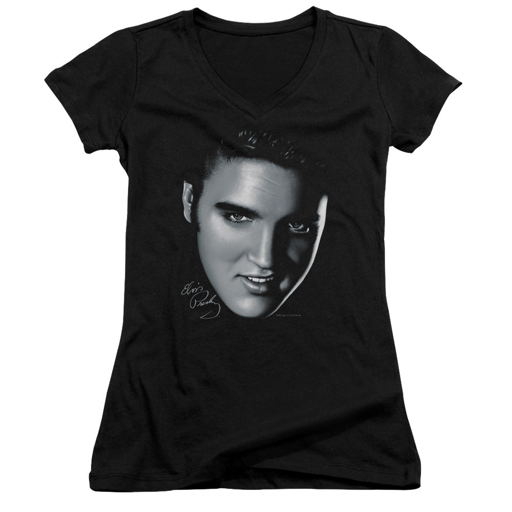 Elvis Presley - Big Face - Junior V-neck - Black