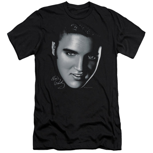 Elvis Presley - Big Face-premuim Canvas Adult Slim Fit 30/1 - Black