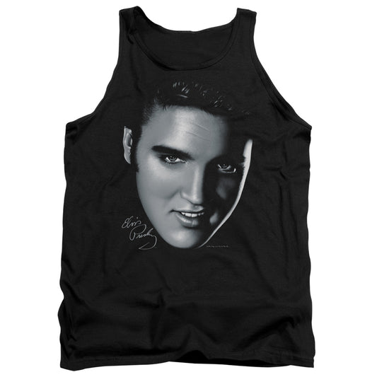 Elvis Presley - Big Face - Adult Tank - Black