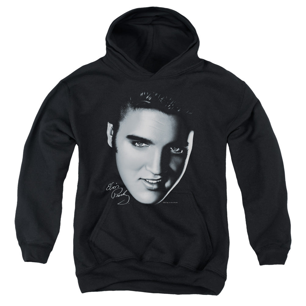 Elvis Presley Big Face-youth Pull-over Hoodie - Black