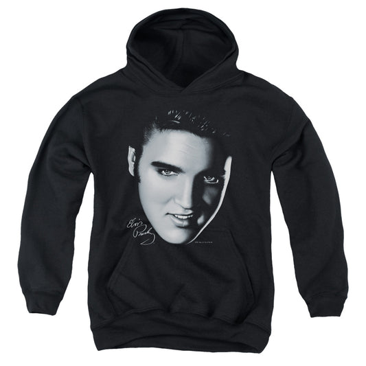 Elvis Presley Big Face-youth Pull-over Hoodie - Black