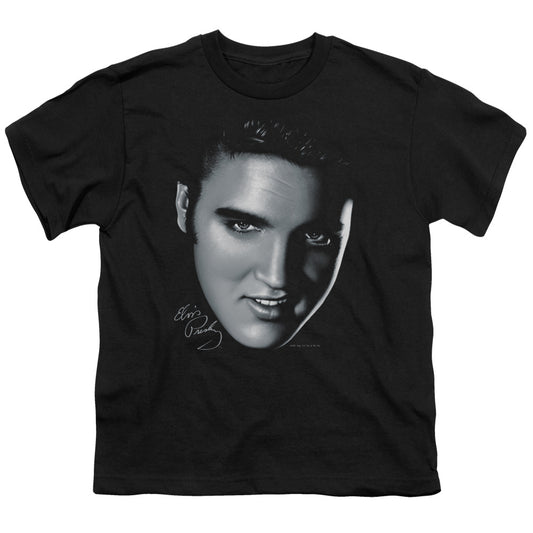 Elvis Presley - Big Face - Short Sleeve Youth 18/1 - Black T-shirt