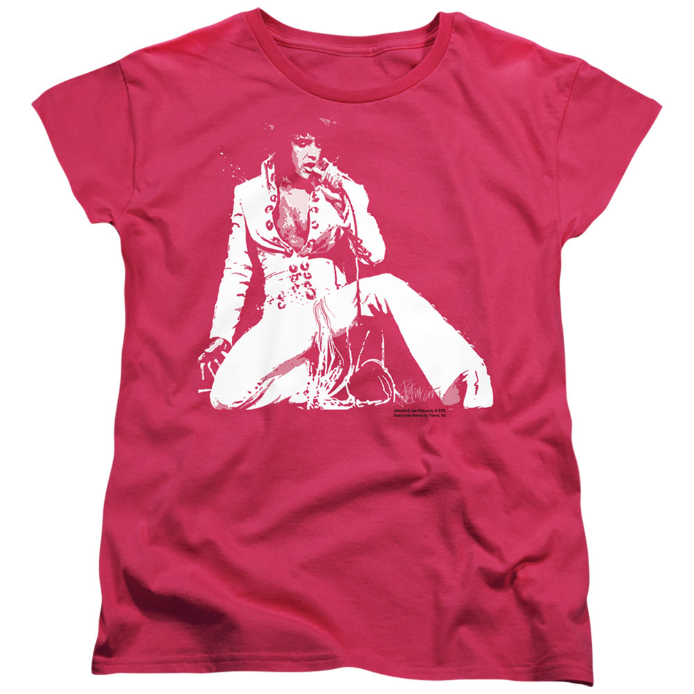 Elvis Presley - Please Love Me - Short Sleeve Womens Tee - Hot Pink T-shirt