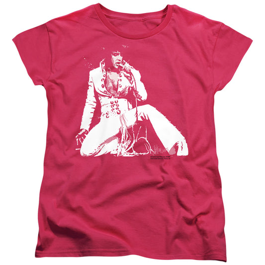 Elvis Presley - Please Love Me - Short Sleeve Womens Tee - Hot Pink T-shirt