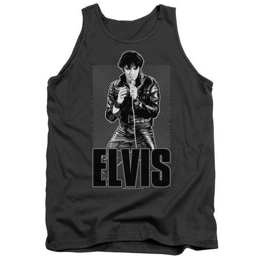 Elvis Presley - Leather - Adult Tank - Charcoal
