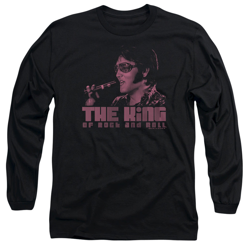 Elvis Presley - The King - Long Sleeve Adult 18/1 - Black T-shirt