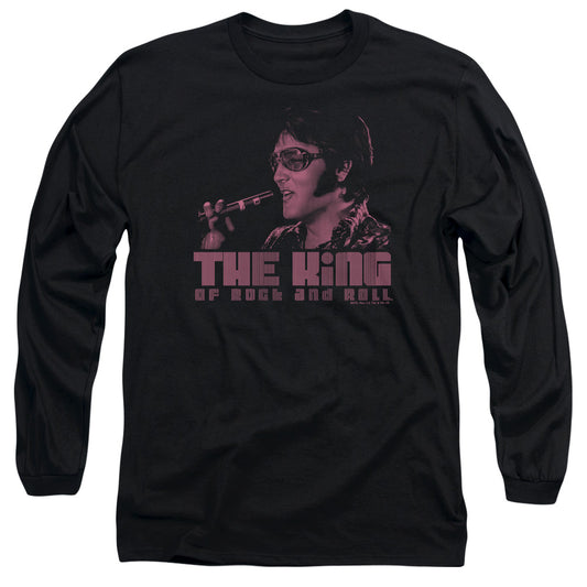 Elvis Presley - The King - Long Sleeve Adult 18/1 - Black T-shirt
