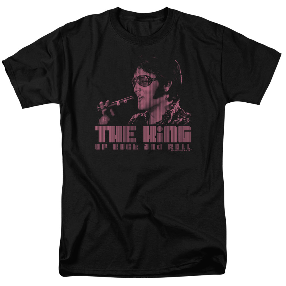 Elvis Presley - The King - Short Sleeve Adult 18/1 - Black T-shirt