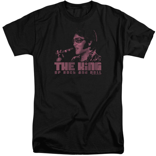 Elvis Presley - The King - Short Sleeve Adult Tall - Black T-shirt