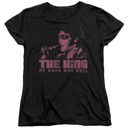 Elvis Presley - The King - Short Sleeve Womens Tee - Black T-shirt