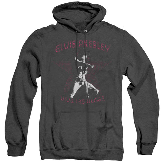 Elvis Presley - Viva Las Vegas Star - Adult Heather Hoodie - Black
