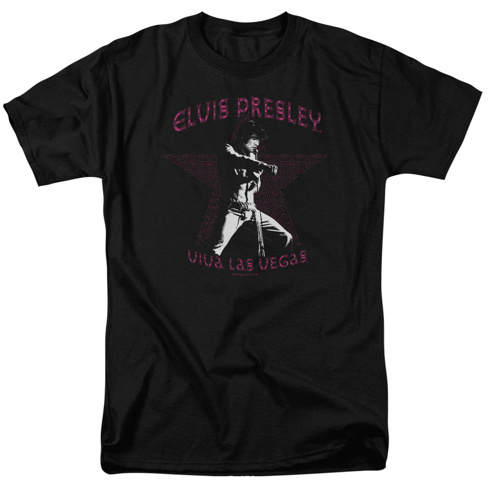 Elvis Presley - Viva Las Vegas Star - Short Sleeve Adult 18/1 - Black T-shirt