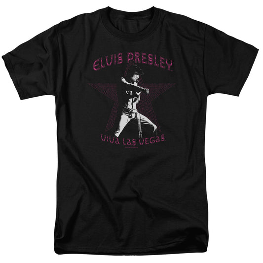 Elvis Presley - Viva Las Vegas Star - Short Sleeve Adult 18/1 - Black T-shirt