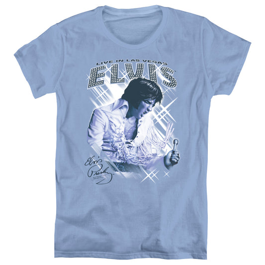 Elvis Presley - Blue Vegas - Short Sleeve Womens Tee - Carolina Blue T-shirt