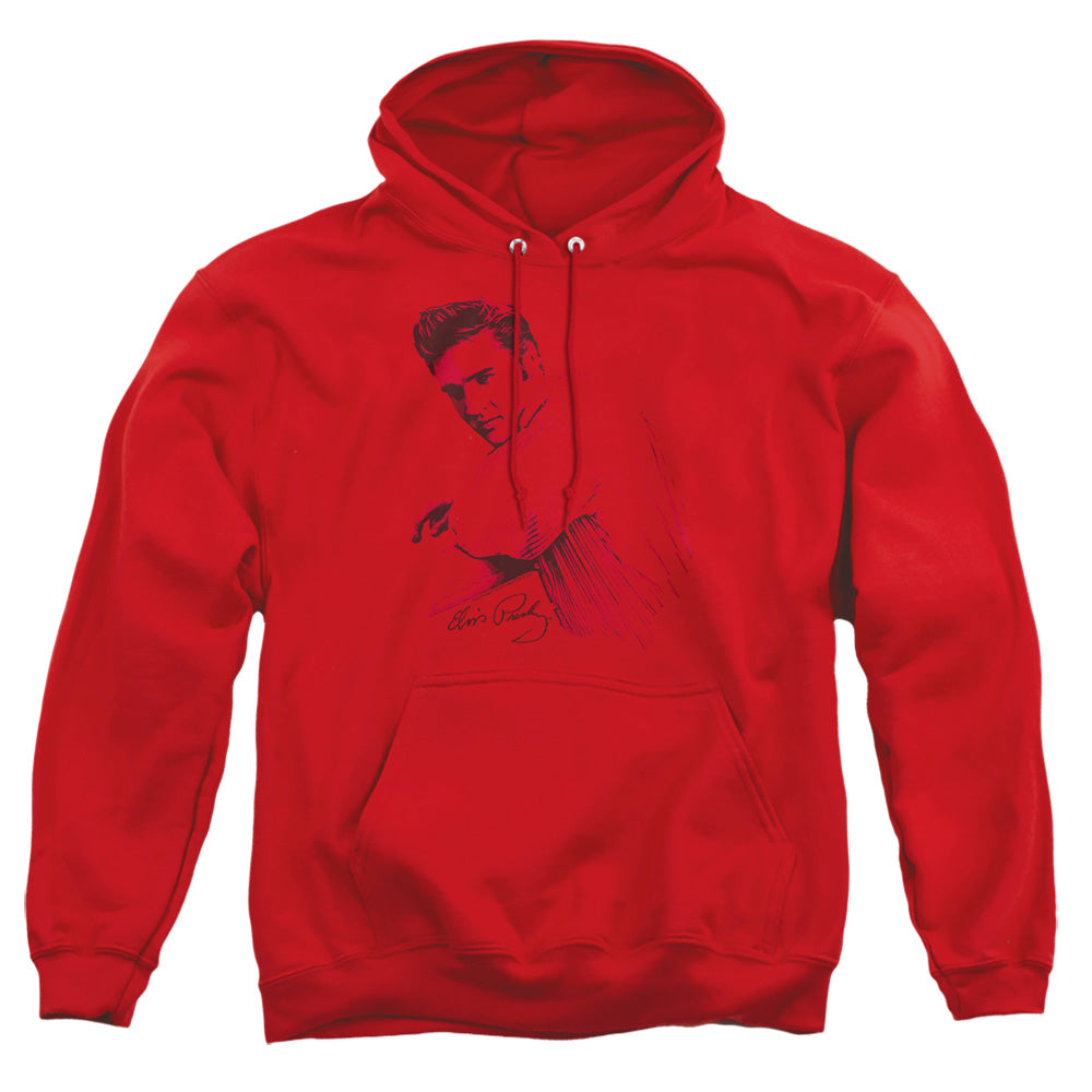 Elvis Presley - On The Range - Adult Pull-over Hoodie - Red