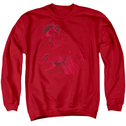 Elvis Presley - On The Range - Adult Crewneck Sweatshirt - Red