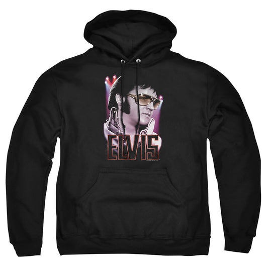 Elvis Presley - 70's Star - Adult Pull-over Hoodie - Black