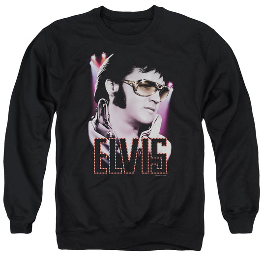 Elvis Presley - 70's Star - Adult Crewneck Sweatshirt - Black