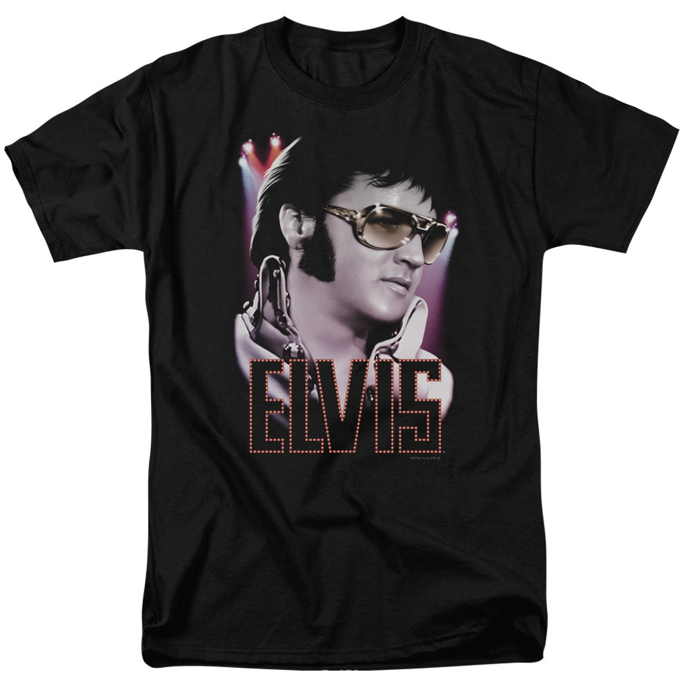 Elvis Presley - 70s Star - Short Sleeve Adult 18/1 - Black T-shirt