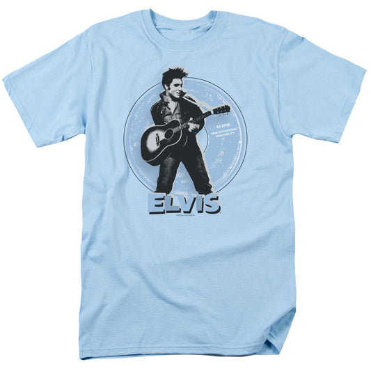 Elvis Presley - 45 Rpm - Short Sleeve Adult 18/1 - Light Blue T-shirt