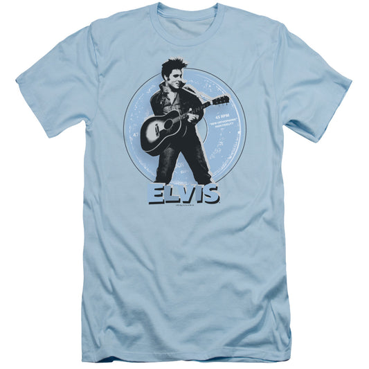 Elvis Presley - 45 Rpm - Short Sleeve Adult 30/1 - Light Blue T-shirt
