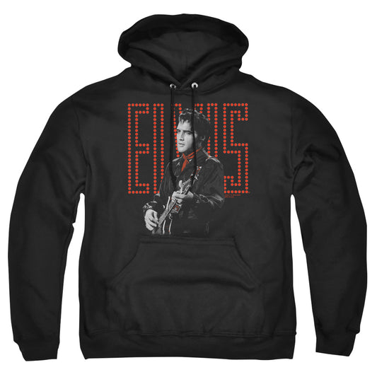 Elvis Presley - Red Guitarman - Adult Pull-over Hoodie - Black