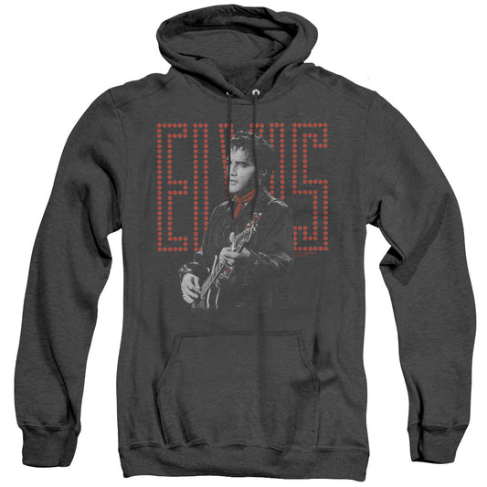 Elvis Presley - Red Guitarman - Adult Heather Hoodie - Black